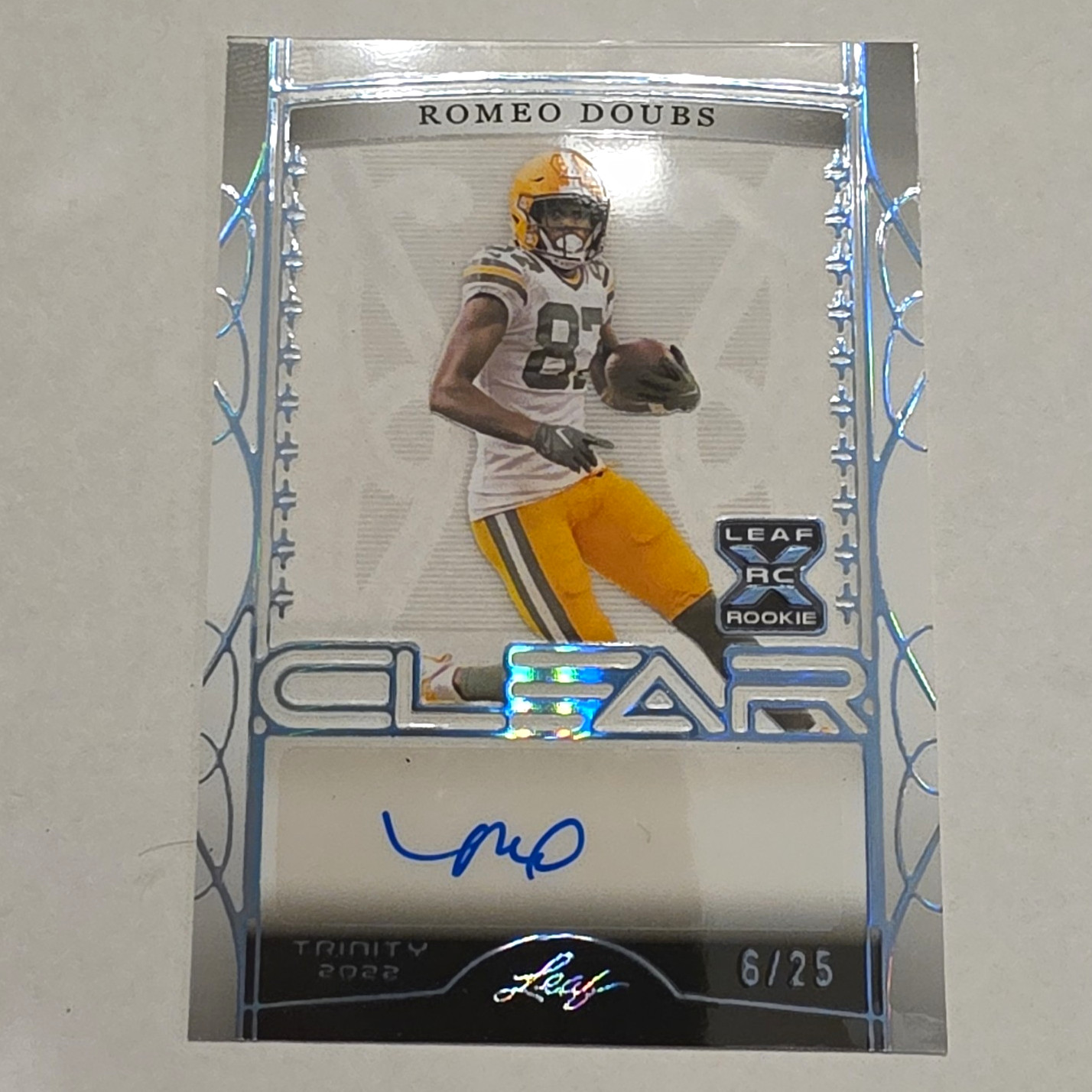 Leaf 2022 Trinity Clear Romeo Doubs RC Auto #CA-RD1 Green Bay /25