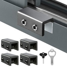 Sliding Security Window Lock 4 Sets with Key Black For Vertical Windows