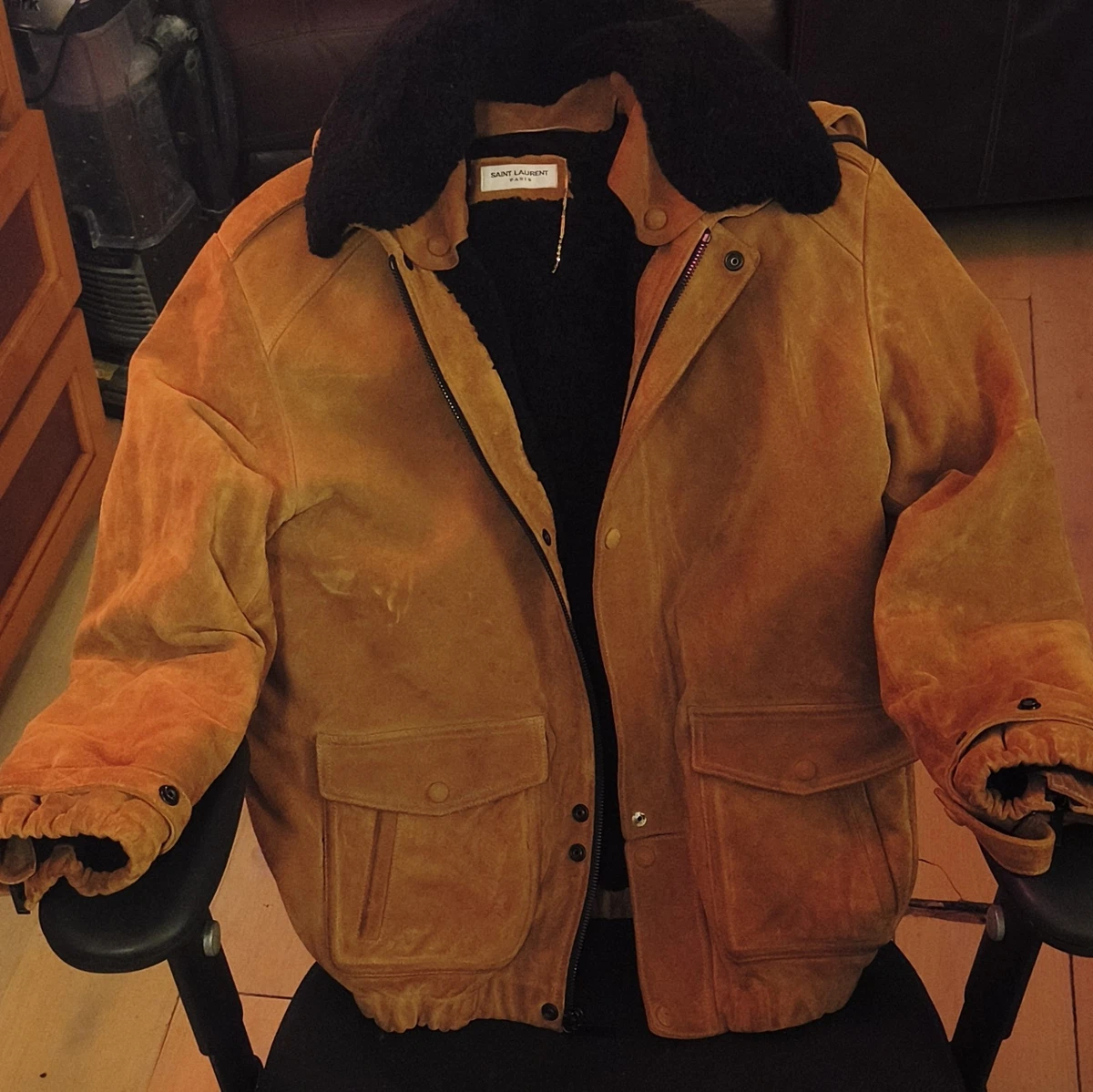 Saint Laurent Coats, Jackets & Vests for Suede Outer Shell Men for