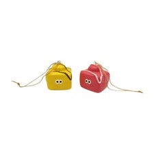 Set of 2 Ceramic French Fancies Hanging Easter Decorations Novelty Ornaments