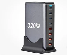 320W Charger Dock Type C 8 Port Hub Multi USB Charger Station PD Fast Charging