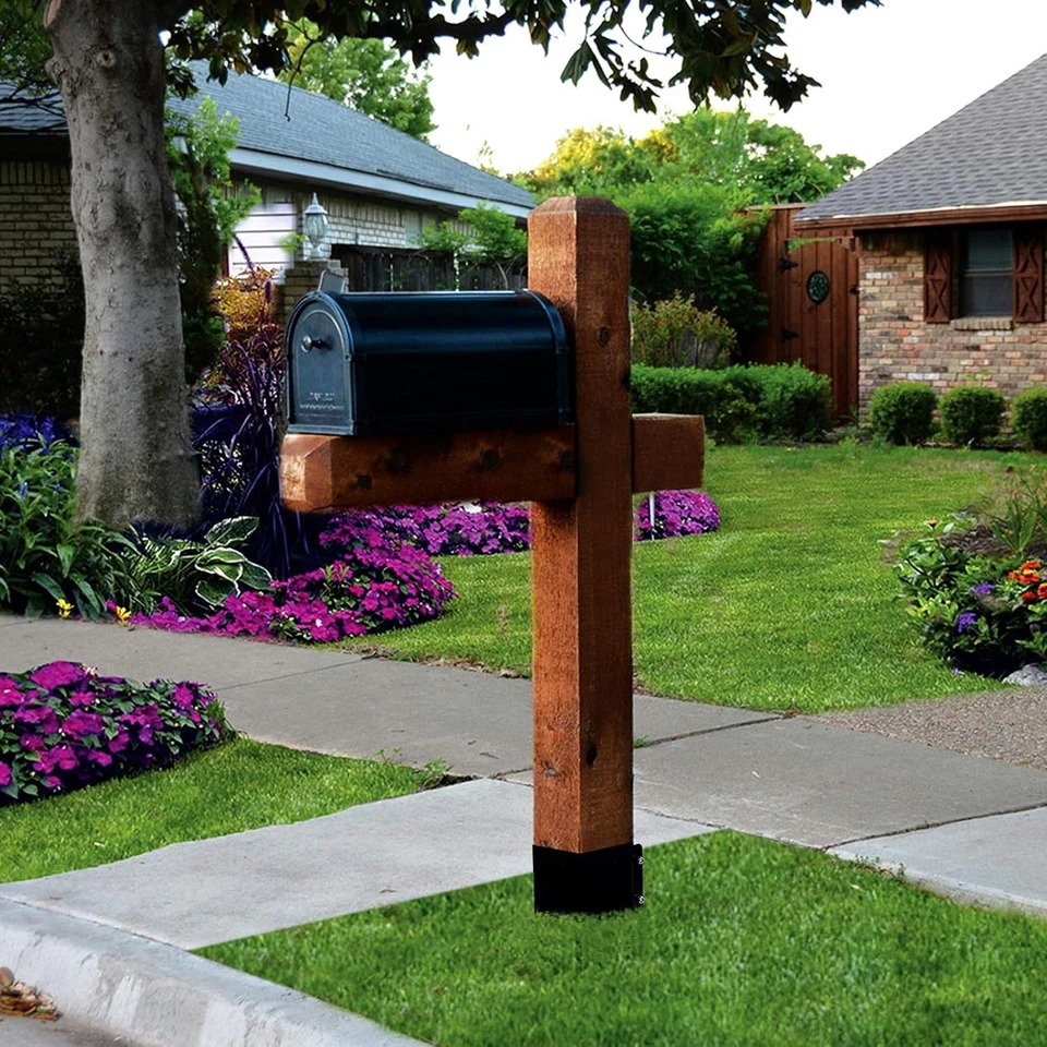 6 Pcs Fence Post Anchor Ground Spike 4x4 Metal Post Stake 24 Inch for Mailbox De - Image 3 of 4