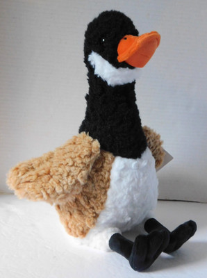 Goose Stuffed Plush About 13  Stuffed Animal Black Tan