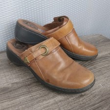 Dr Scholls Women  s Bree Mule 9 Brown Gel-Pac Insoles Clog Slides Leather Y2K