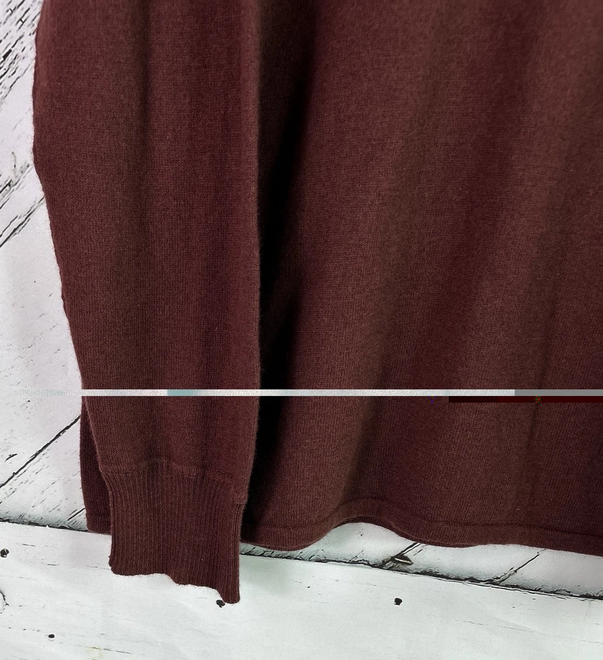 THE NORTH FACE Men's Large Wool Blend Outside Seams Sweater 1/2 Zip Maroon Red - Image 3 of 4