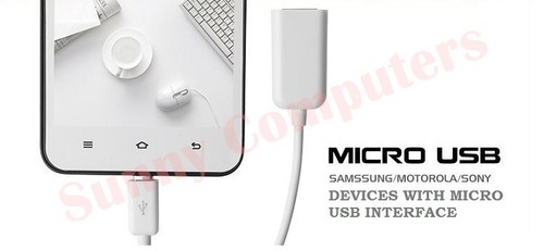 Adaptador de host de cable USB OTG Micro-B para Samsung Galaxy Note S4 S3 S2 Nexus i9305T - Imagen 2 de 8