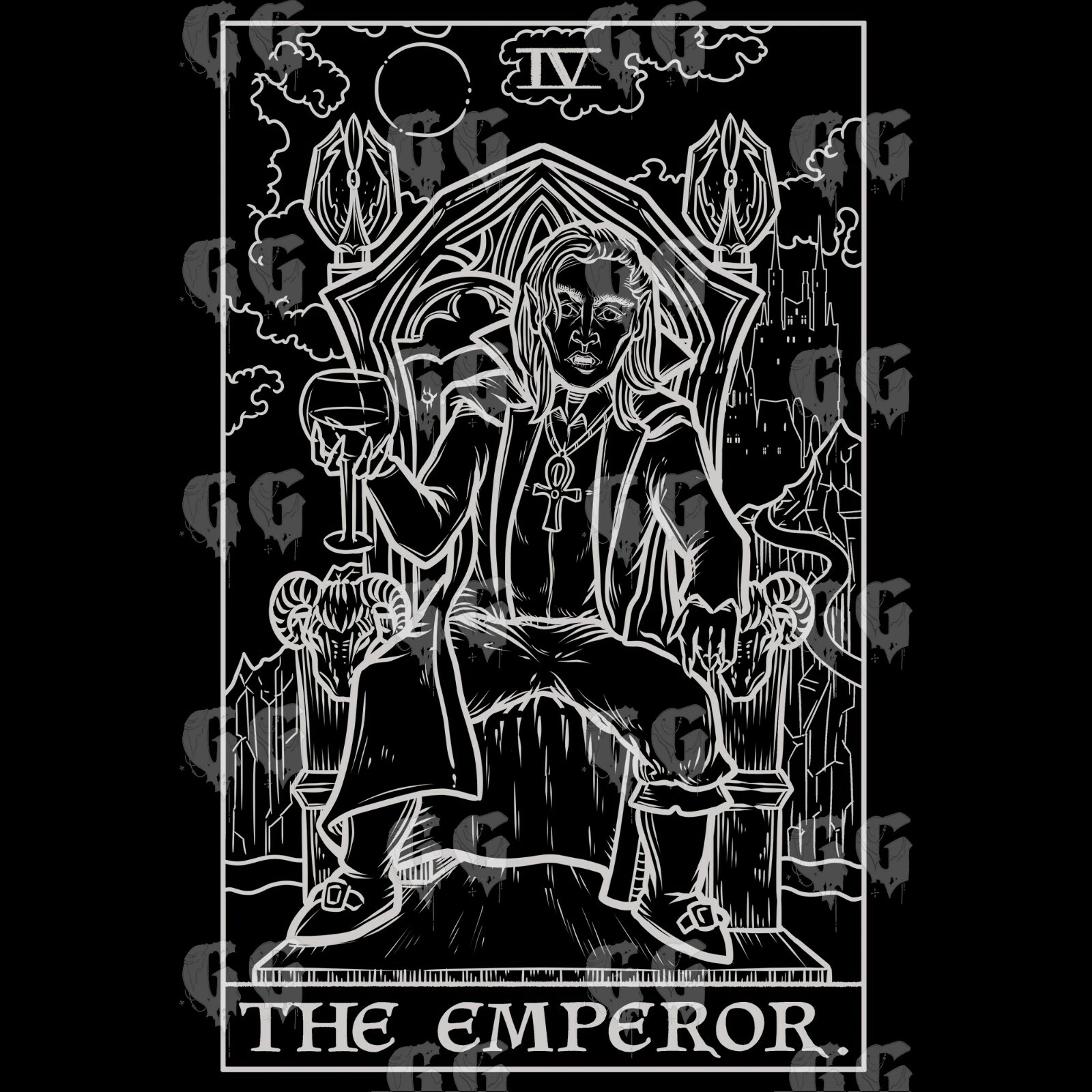 Felpa con cappuccio carta tarocchi The Emperor Dracula vampiro coppia spettrale San Valentino