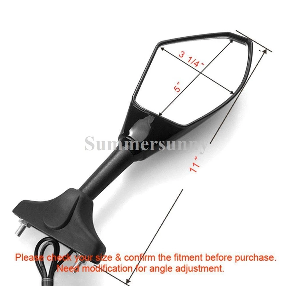 Espejos retrovisores intermitentes LED para motocicleta Honda VTR 1000 F Firestorm negros Foto 4 de 4