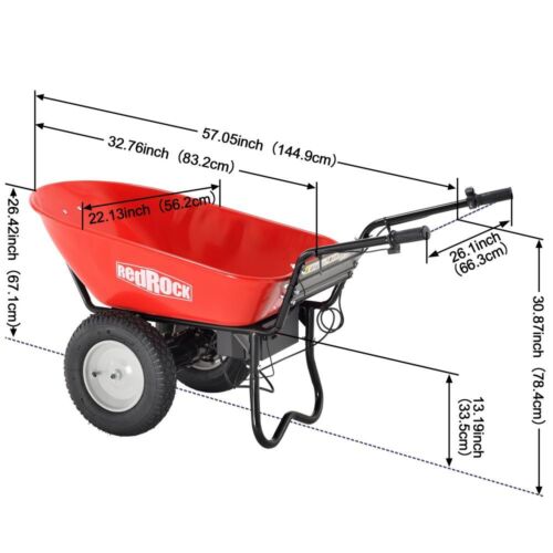 Portable 3-Wheel Electric Power Wheelbarrow Utility Cart -Material Debris Hauler - Picture 12 of 40