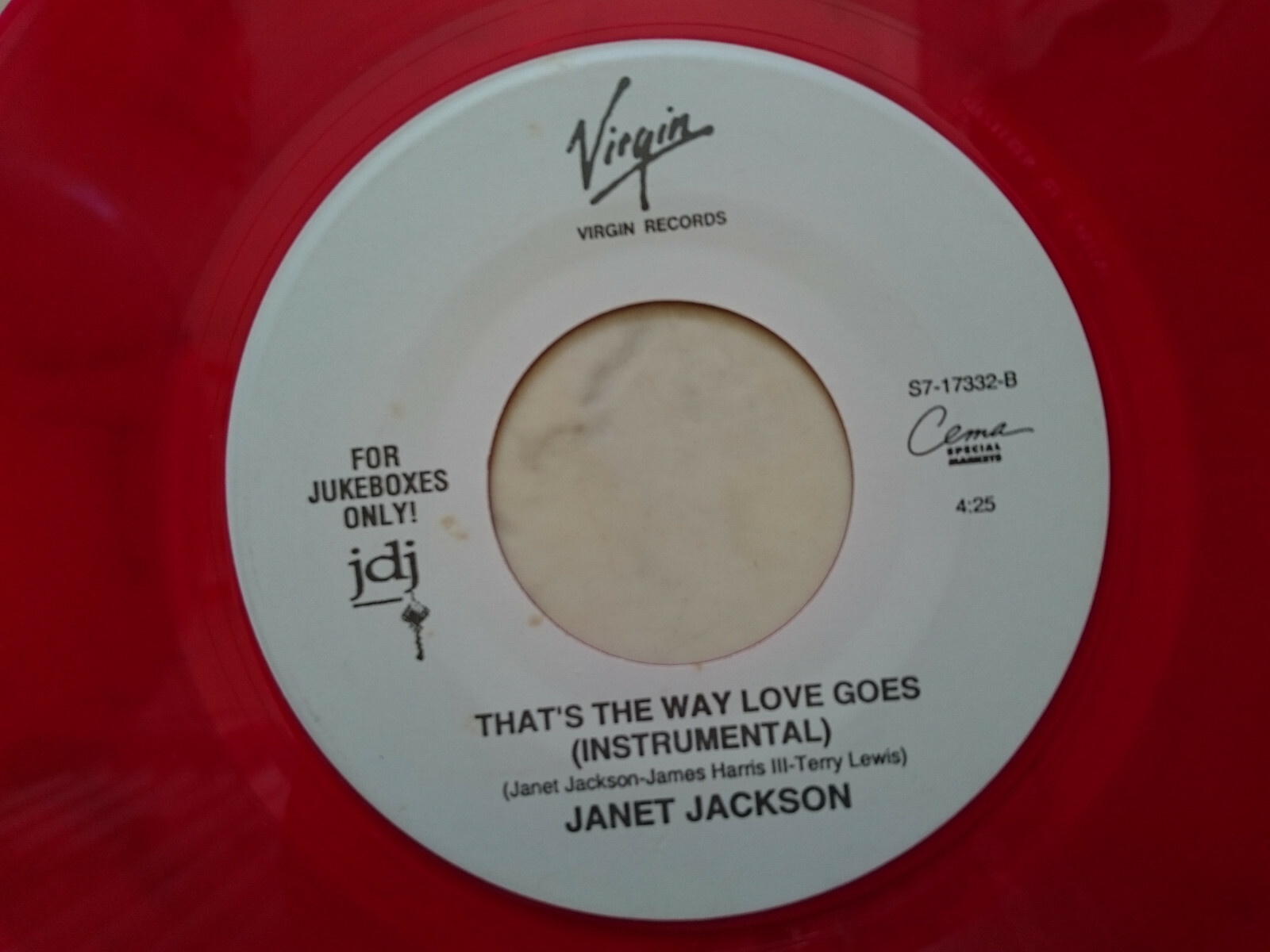 Erhaltlich In 3 Farben Janet Jackson That S The Way Love Goes White Virgin Jukeboxes Only Red Vinyl Kein Geld Bei Der Lieferung Roperin Shop