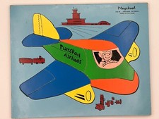 Playskool vintage "Airlines" airplane wooden puzzle COMPLETE