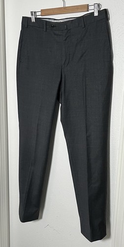 ERMENEGILDO ZEGNA XXXXX Gray Wool Flat Front Luxury Pants Trousers Mens 34x30 - Picture 2 of 10