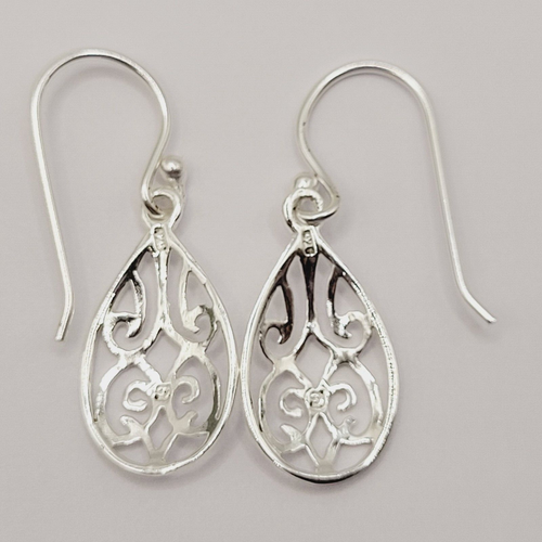 Giani Bernini Sterling 925 Filigree Teardrop Silver Tone Pierced Hook Earrings - Picture 21 of 24