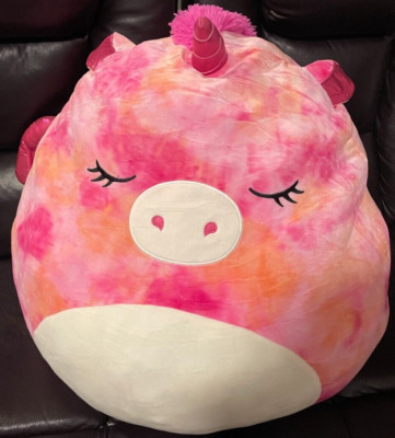 Squishmallow Jumbo 24in Henley Alicorn Unicorn Pink Tie Dye HUGE