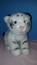 Toys R Us White Tiger Cub Plush Blue Eyes 14  x 8.5" Stuffed Animal Retired 2012