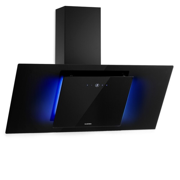 Dunstabzugshaube Ablufthaube Wandhaube Umluft 90Cm 426M³/H Eek A++ Led Schwarz-image
