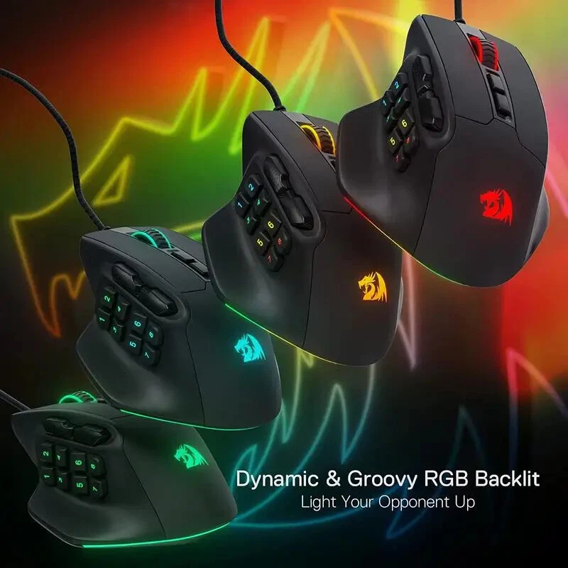 Gaming Mouse 15 Programmable Buttons Wired RGB Gamer W/ Ergonomic Natural Grip  - Image 3 of 4