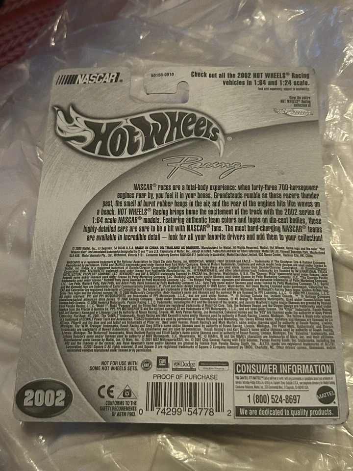 Coche Caterpillar Ward Burton #22 Hot Wheels NASCAR 2002 escala 1:24 Foto 2 de 3