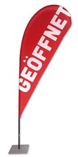 Geöffnet BEACHFLAG Tropfen 240 *inkl. bedruckter Fahne u. Maststange*