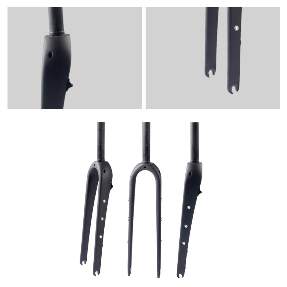 700C Carbon fiber 1 1/8 road Gravel bike wide tire Fork Flat Mount Quick release - Image 2 of 4