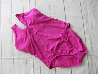 NEW APT. 9 One Piece Bathing Suit Size XXL Pink Fuschia Criss Cross Back TANK