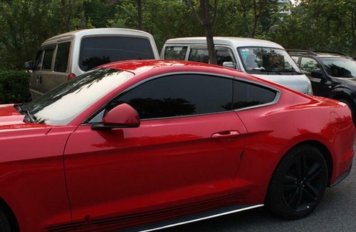 For Ford Mustang 2015-2022 Black Titanium Windows Strip Sill Molding Cover Trim - Picture 6 of 7
