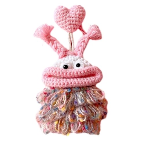Cartoon Thick Lips Monsters Keys Bag Pull Type Knitted Car Keys Cases Easy Use - Picture 10 of 16