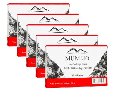 BIOVIT Mumijo Shilajit 5 x 60 Tabl Kirghizistan Mumio Mummia Alta Qualità Balsamo di Minera