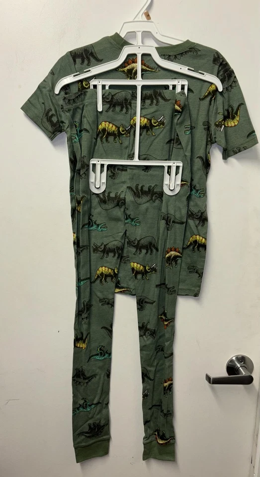 Juego de pijama de algodón de 4 piezas de ajuste ceñido Carter's para niños dinosaurio/verde/camuflaje talla 12 Foto 2 de 4