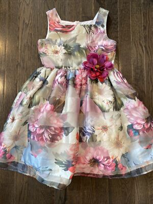 Robe Fille Brodée Fleurs Pastourelle By Pippa & Julie - Tailles 2T à 4T - Neuve Avec étiquette - Longueur Au-dessus Du Genou