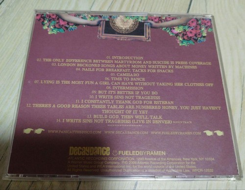 Panic! At The Disco A Fever You Can't Sweat Out CD Japan Obi WPCR-12532 - Picture 2 of 3