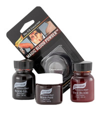 Graftobian Blood Sampler Set-4 FX Fake Bloods Stage,Gel,Paste,Powder-Makeup Kit.
