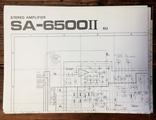 Pioneer SA-6500 II Amplifier Large Fold Out Schematic Original 