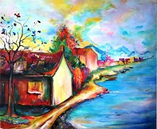 tableau KSPERSEE peinture mixed abstrait toile arbre signe coté drouot