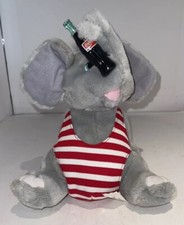 1993 Coca Cola Plush Collection Elephant Wearing Red White Striped Swimsuit 10  