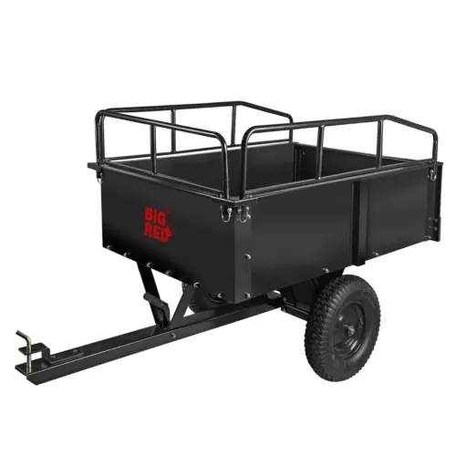 BIG RED Heavy Duty ATV Trailer Steel Dump Cart,  750lbs, 12 cu.ft Capacity
