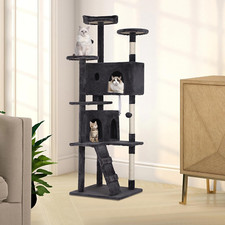 70in Cats Multi-level Indoor Activity Center, Tree Tower, Cat Condo Dark Grey