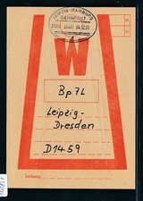 110837) Railway Post Oval Stamp Leipzig-Hamburg Train 00477 D, PS 1991