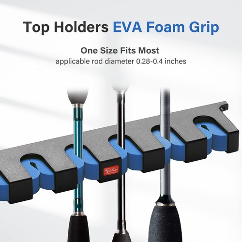 Simple Deluxe Fishing Rod Holders Wall Mounted Great Pole Holder Rack 6/12 Rods - Picture 4 of 72