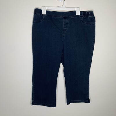 Focus Lifestyle Womens Plus 18 Blue Pull On Capri Pants