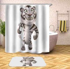 A Cat Flexing Its Muscles 3D Shower Curtain Polyester Bathroom Decor Waterproof