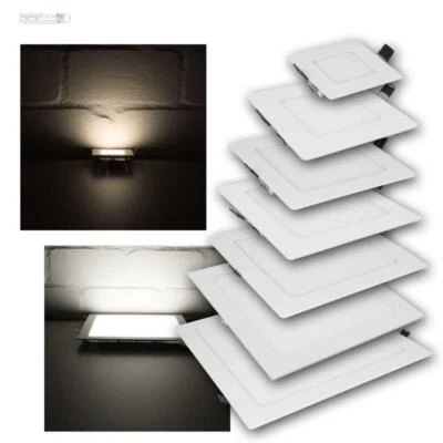 LED Panels quadratisch, 7 Größen eckig, Decken-Einbau-Leuchten flach, 230V Lampe - Bild 1 von 4