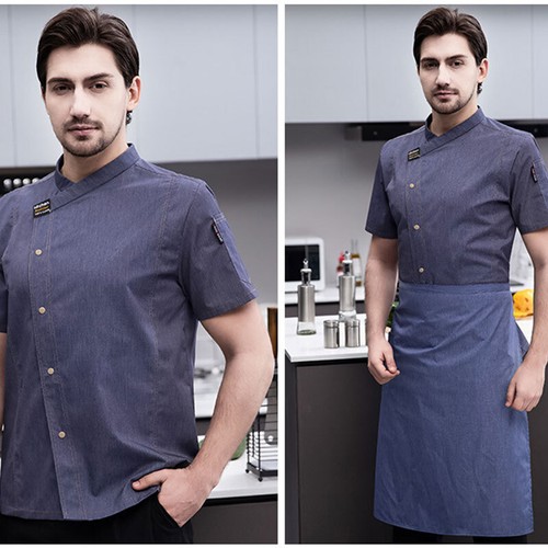 Unisex Chef Jacket Coat Uniform Kitchen Short Sleeve Cooking Restaurant Top - Picture 33 of 34