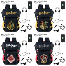 Harry Potter Mochila Puerto USB Lona Bolso Escolar Adolescente Negro Viaje Laptop Bolso
