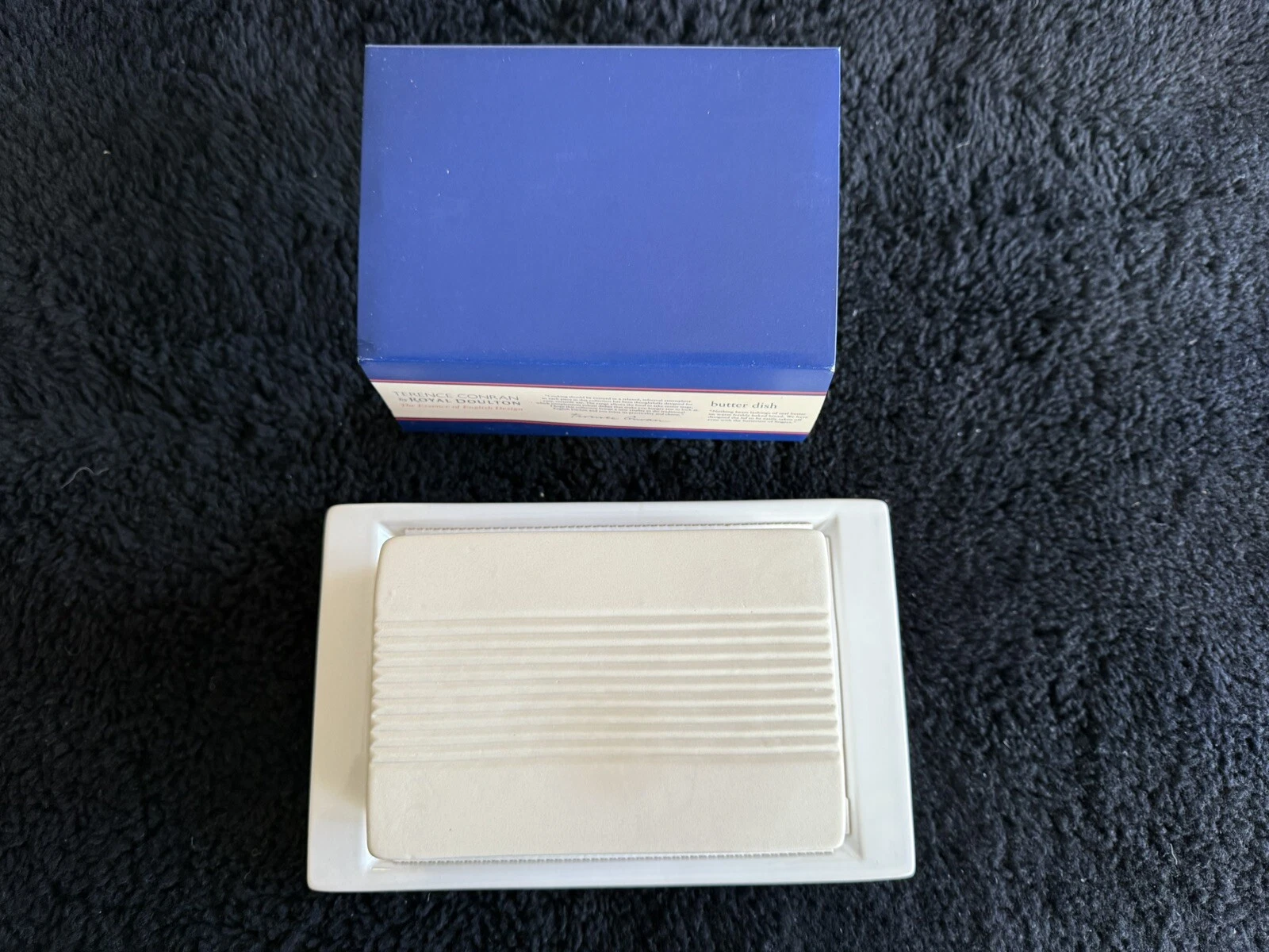 Vintage Royal Doulton x Terence Conrad Large Butter Dish Keeper White NEW NIB