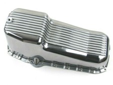 1955-79 Chevy 350 383 Aluminum Finned Oil Pan Driver Side Dip Polished E44001p