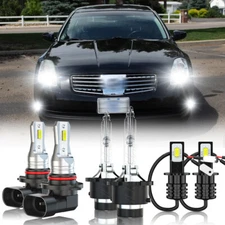 For Nissan Maxima 2004 2005 2006 HID/LED Headlight High Low +Fog Light Bulbs Kit