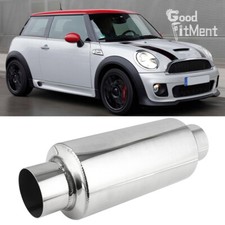 2.5" In/Out 12" Long Exhaust Deep Tone Muffler Resonator For MINI Cooper S JCW