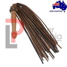 Real Nubuck Thick Laminated Carved Wood Handle Leather Flogger 50 Tails Handmade