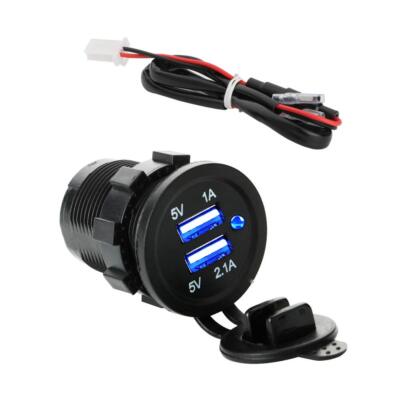 Caricatore doppio USB QC 3.0 Porta accendisigari per telefono cellulare Moto Manubrio 5V 2.1A Adattatore di alimentazione Accessori moto  201355758